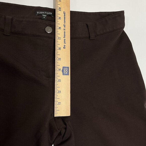 Eileen Fisher Ponte Knit Ankle Zip Riding Style Pants Womens M Brown Equestrian - Picture 9 of 11